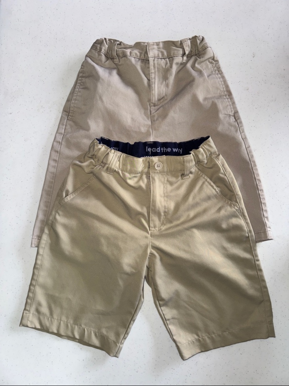2 pair of French Toast Khaki Elastic Waist School Shorts
